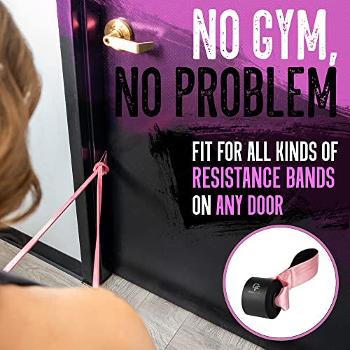 Gradient Fitness Door Anchor for Resistance Bands | Heavy Duty Resistance Band Door Anchors for Stretching Straps, Physical Therapy Exercises & Closed Loop Bands. Door Anchor for Home Gym Workout - color: Pink