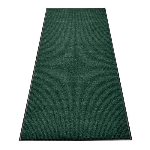 Durable Rubber Door Mat - Heavy Duty, Indoor/Outdoor, Easy Clean, Waterproof, Low-Profile Mat for Entry, Patio, Garage - Stylish (Green, 6' x 2' (Mud Trapper)) - color: Green, size: 2 x 6 feet
