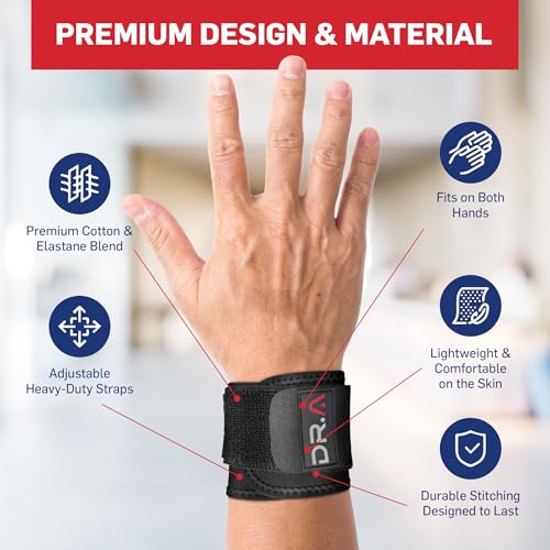 Dr. Arthritis Doctor Developed Wrist Brace, Wrist Wraps for Tendonitis, Hand Support, Ideal for Fitness, Weightlifting - size: Wrist Wraps - 1 Pair