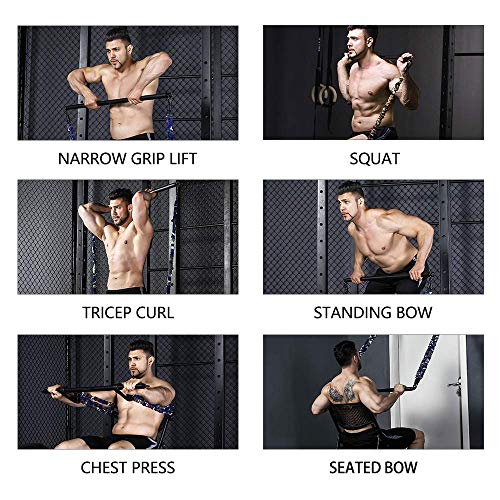 Innstar Multi-Function Resistance Bands for Working Out, Push Up Exercise Bands Resistance Bands Set for Bench Press Gym Equipment, Home Workout, Travel Portabl - color: Black 800LBS-38"Bar