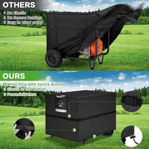 QH.HOME Waterproof Generator Cover 26x20x20 inch ,900D Heavy Duty Oxford with Secure Windproof Buckle- for Most Generators 3000-5000 Watt, Black - size: 26"(L) x 20"(W) x 20"(H)