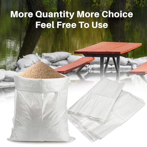 MAQIHAN Empty Sand Bags - Heavy Duty Sandbags for Flooding & Hurricane, 7PCS | Woven Polypropylene Fillable Sand Bag, Tear Resistant Sandbag Sack for Construction, Dry Materials Storage and Flood Control