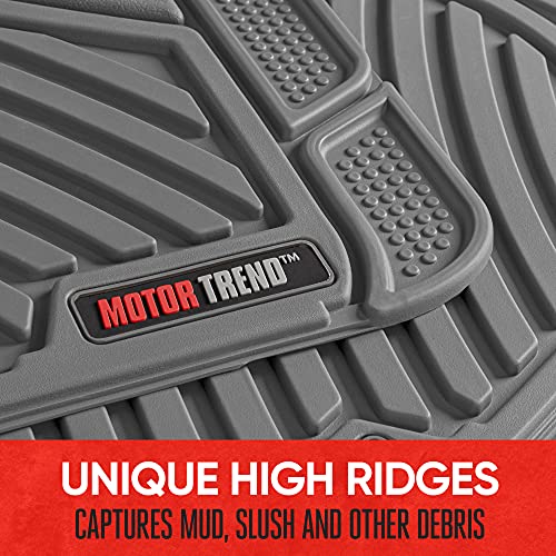 Motor Trend FlexTough™ Baseline Rubber Car Floor Mats with Trunk Mat Cargo Liner, Front & Rear Combo Set fits Most Car SUV Van Coupe Sedan, Heavy Duty All Weather Trim to Fit - color: Gray, size: Extra Large