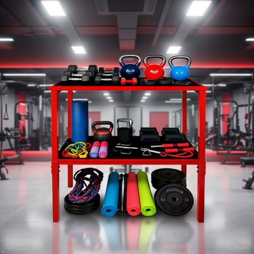 Commercial Heavy Duty Dumbbell/Kettlebell Rack Stand 500-800LBS | Heavy Duty One-Piece Welded Frame, Anti-Tip Non-Slip Base, Easy 6-Part 10-Min Assembly, Fitness Gear Storage for Garage