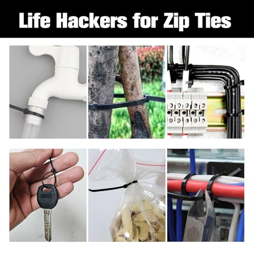 Zip Ties 12 inch, 1000 Pack Black Zip Ties, Self-Locking Nylon Cable Ties with 50 lb Tensile Strength,Wire Ties for indoor and outdoor use. - color: Black, size: 12"(1000 Pack) 50 Lb
