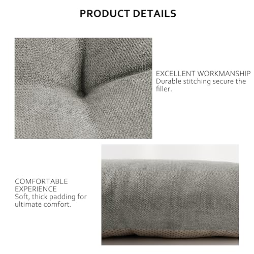 ELFJOY Non Slip Tufted Bench Cushion for Indoor Furniture 34"x16" Grey | 3.5" Thick, Soft and Breathable Fabric, Skin-Friendly, for Dining Entryway Window Storage Bench, Comfort for Long Sitting - color: Grey