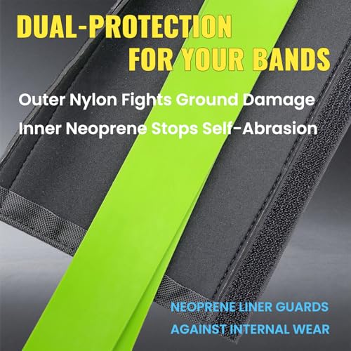 Resistance Band Protective Sleeve - Nylon Exercise Band Protector | Protects from ground, concrete, and sharp edges with easy slip-on design