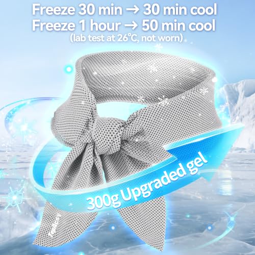 New Upgraded Cooling Neck Wraps, Neck Coolers for Hot Weather, Leak-Proof Solid Cooling Gel, 360° Full-Wrap, Cool Relief - Head, Neck, Wrists... - color: Gray