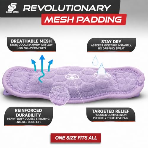 Sleeve Stars Tennis Elbow Brace for Men & Women, Elbow Brace for Tendonitis, Tennis Elbow Strap, Golfers Elbow Brace, Elbow Support Wrap for Tennis Elbow Relief, Fits 9"-23" (Single/Light Purple) - color: Light Purple