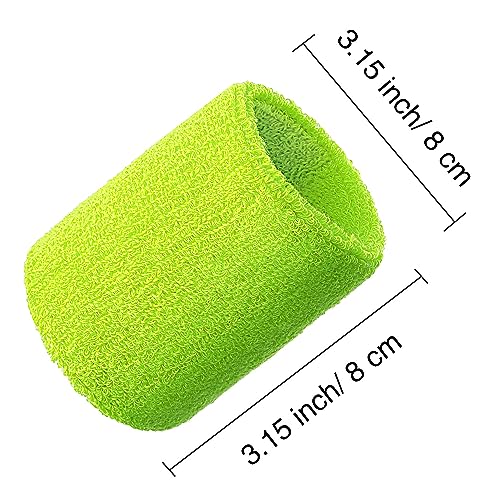 Willbond Wrist Sweatbands, Sports Sweatbands for Competition, Sweat Absorbent, for Basketball, Tennis, Football, Running and Work (Pack of 6) - color: Neon pink, neon green, sky blue