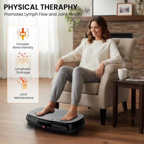 Vibration Plate Exercise Machine: TISSCARE Vibrating Plates for Weight Loss and Lymphatic Drainage, 400lbs Shake Plate Whole Body Workout Platform for Home Fitness Fat Burner Gifts - color: Silver Grey