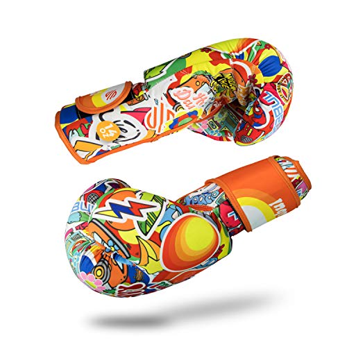 Sticker Bomb Adult Boxing Gloves - color: 70's, size: 12 OZ