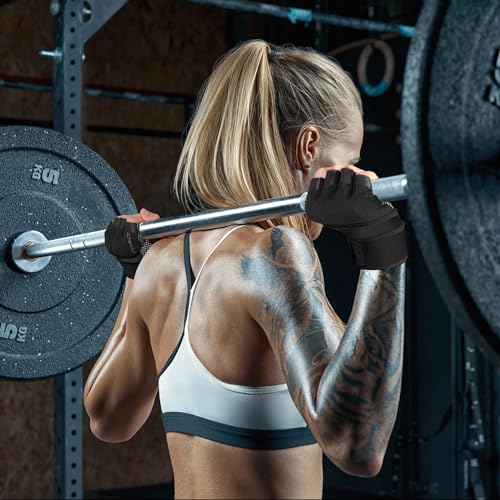 Workout Gloves with Wrist Wrap Support, Weight Lifting Gloves with Full Palm Protection & Extra Grip for Men Women Gym Exercise, Fitness, Weightlifting, Pull ups - color: Aron Black, size: Large