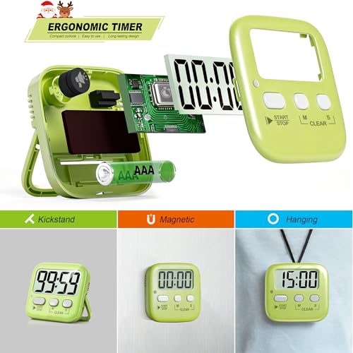 Antonki 2 Pack Digital Timer for Kids, Magnetic Countdown Kitchen Timers for Cooking, Egg, Classroom, Teacher, Exercise, Study, Oven - Battery Included - color: 2 * Amazing Macaron ( 98%+choice for Kids )