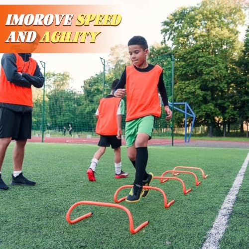 WOPPLXY 6 Pack 6'' Speed Agility Training Hurdles - Detachable Agility Training Hurdles, Speed Training Agility Hurdles, Speed and Agility Training Equipment for Athletes, Soccer, Basketball Training