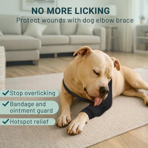 Dog Elbow Protector Brace, Dog Leg Sleeves Anti-Licking for Arthritis, Hygroma, Pressure Sores, and Calluses, Dogs Elbows Pads & Shoulder Brace for Elbow Dysplasia and Injury Recovery, Left XXL - size: XXL