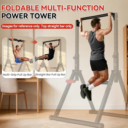 WATBKHE Power Tower Pull Up Dip Station Foldable, Pull Up Bar Station Adjustable, Multi-Function Home Gym, Strength Training Fitness Equipment, Triangular Design, for Home Outdoor - color: Black-Attachment