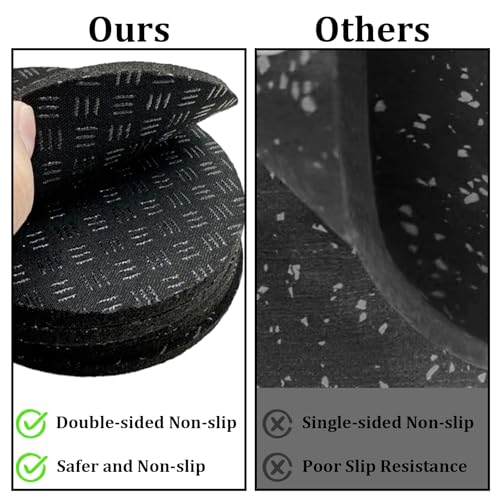 6PCS Non-Slip Treadmill Mat Pads, 4" x 4" x 0.2" Double-Sided Silicone Anti Vibration Pads for Carpet & Hardwood Floors, Noise Reduction Exercise Equipment Mats for Walking Pad, Treadmill - size: 5MM - Round - 6PCS