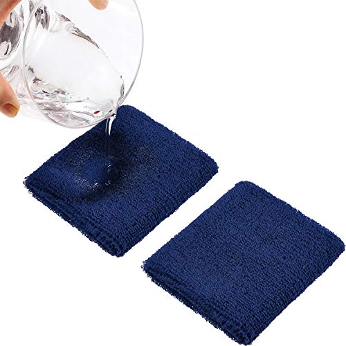 Willbond Wrist Sweatbands, Sports Sweatbands for Competition, Sweat Absorbent, for Basketball, Tennis, Football, Running and Work (Pack of 6) - color: Navy