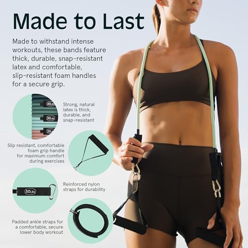 Retrospec Train Resistance Bands Set for Working Out - 5 Stackable Bands, Handles & Door Anchor - Portable Fitness Equipment for Physical Therapy & Yoga Includes Carry Bag - color: Smoothie, size: (Pack of 60)