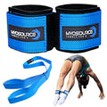 Myosource Kinetic Bands Tumble Pro X Ankle Straps Kit – Cheerleading Standing Tumbling Equipment, Gymnastics Backhandspring Trainer – Includes Flexibility Stunt Stretch Strap – Blue, Pink, Purple - color: Light Blue
