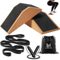 Squat Wedge Block Set 2 PCS with Bands, Jump Rope & Carry Bag