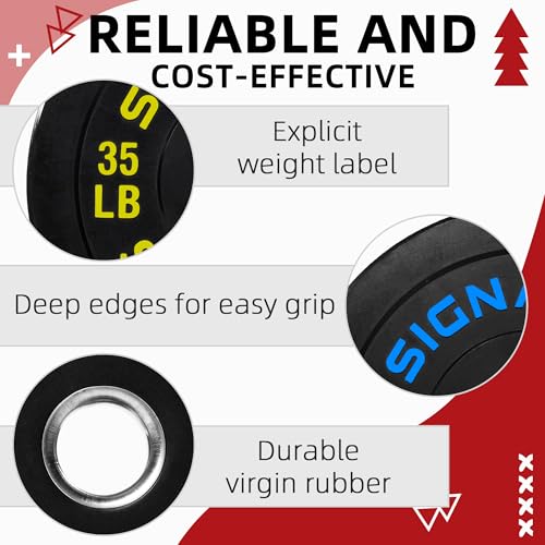 Fitvids 2-Inch Olympic Rubber Weight Plates Sets, Bumper Plates Set with Barbell for Strength Training, 180-390 Lbs Multiple Options - color: Colored, style: 280LB Set With Barbell