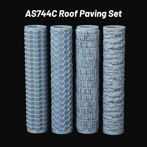 DND Terrain Texture Roller Set for Foam Modeling –Build Roofs for RPG Games | Perfect for RPG Accessory Building Blocks of Adults, Table Maps, and Dungeons and Dragons Worlds-AS744C - color: As744-c
