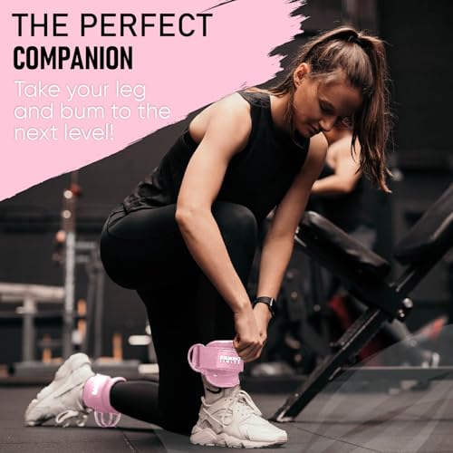 Breaking Limits Ankle Straps for Cable Machines Women - Cable Kick Back Set | Cable Kick Back Ankle Straps, Gym Cable Ankle Strap Attachment, Glute Leg Strap for Cable Machine, Neoprene, Double D-Rings - color: Pink - Pair