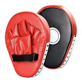 Boxing Curved Focus Punching Mitts- Leatherette Training Hand Pads Karate Muay Thai Training Gloves with Adjustable Strap - color: red