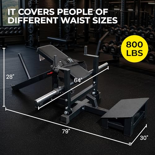 Hip Thrust Machine, Plate-Loaded Glute Bridge Machine, Heavy Duty Glute Builder for Home Gym,Butt Shaping and Building Glute Muscles Sports Training-Completely Upgraded - color: black