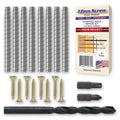8-Pack #9 x 3 Permanent Stripped Door Hinge Screw Hole Repair Kit | Steel anchors • Reinforces hinges, strike plates and door jambs • Made in USA - size: 8 Pack