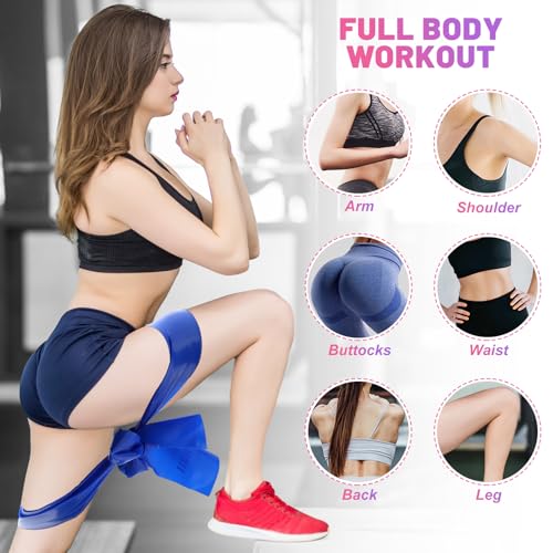 5 Pcs Resistance Bands, Professional Exercise Bands Elastic Stretch Bands for Fitness Yoga Pilates Stretching Strength Training, Workout Bands for Women and Men Home Gym - color: Gray, blue, red, yellow, green, size: 1.5m
