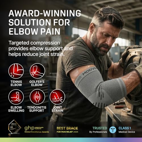 Modvel 2 Pack Elbow Brace for Tendonitis and Tennis Elbow Brace for Women and Men, Elbow Compression Sleeve for Pain Relief and Recovery – Elbow Sleeves Weightlifting Men, Sports & Workout, Arm Brace - color: Gray, size: Medium