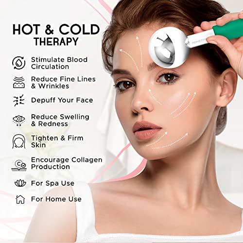 Ice Globes for Facials | Unbreakable Steel Cooling Roller | Cryo Sticks for Face | Massager for Face Neck & Eyes | Skin Care for Dark Circles, Puffiness, Wrinkles, Collagen Production (Green) - color: Green