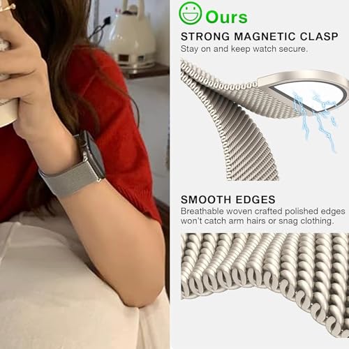 Stainless Steel Milanese Loop Compatible with Apple Watch Bands 49mm 46mm 45mm 44mm 42mm 38/40/41mm Men Women；Mesh Loop Magnetic Clasp Strap for iWatch Bands Ultra 3 2 1 Series 11 10 9 8 7 SE 6 5 4 - color: Starlight+Gold+Silver+Rose pink+Rose gold+Black,