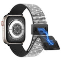 LETOID Stretchy Bands for Apple Watch Band Women Men Adjustable Solo Loop | Skin-Friendly Elastic Nylon Replacement Strap, iWatch Series 11 10 9 8 7 6 5 4 3 2 1 SE Ultra 49 46 45 44 42 41 40 38mm - color: Magnetic Clasp - Midnight Black, size: 44mm/45mm/4