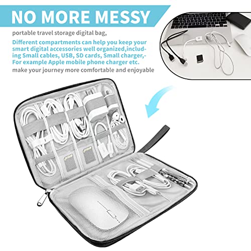 Lcsmaokin Electronics Organizer Travel Case,Electronic Accessories Storage Bag,Portable Waterproof Cable Organizer Bag,Travel Cord Organizer Bag for Small Charging Cord Storage,Cables,SD Card (Black) - color: A-Black, size: Single Layer