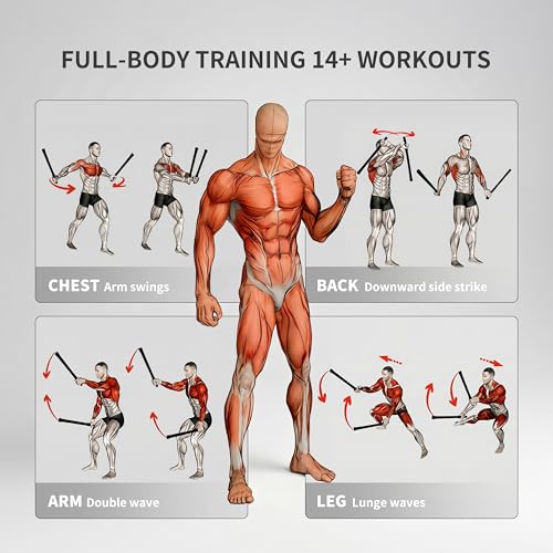 PROIRON Cordless Battle Rope Weighted Ropeless Battle Ropes for Home Gym Workout Exercise Rope for HIT Training Rope for Men & Women Grey - size: Grey