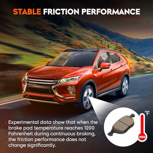 Front & Rear Ceramic Brake Pads Set for Ford Escape 13-16 FWD, Focus 12-18, for Mazda 3/5, for Volvo C30/C70/S40/V50 Select Models 8PCS