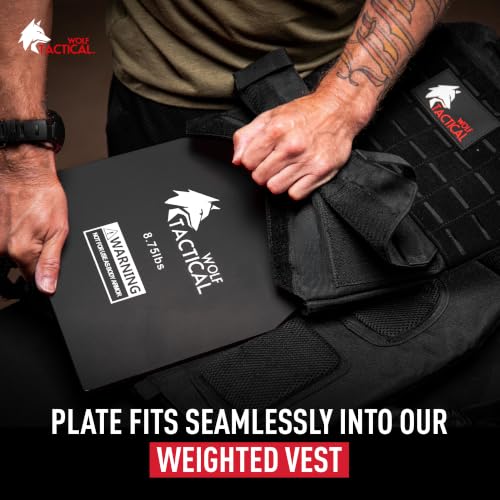 WOLF TACTICAL Weight Vest Plates - 5.75/8.75/14.5/19.75LB Pairs - WODs, Strength Training, Running, Heavy Workouts - color: 14.5LB Plates