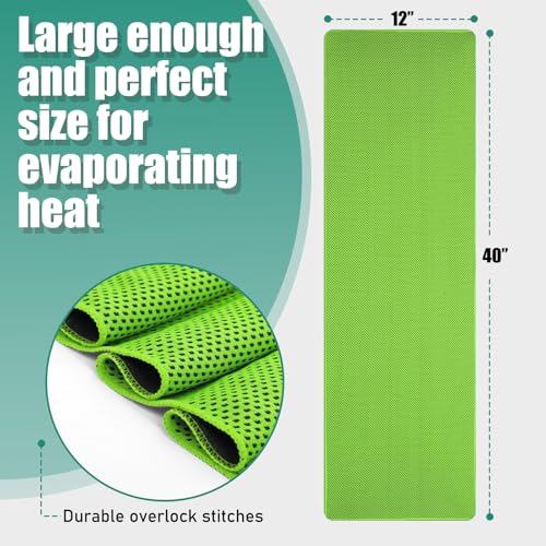 Cooling Towels Pack of 30, 40"*12" Neck Cool Towel Bulk, Cold Towels for Neck and Face, Cooling Rags Sports Towel for Hot Weather, Running, Soccer, Yoga, Gym, Golf - color: 30green