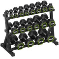 HANDBODE Dumbbell Set with 3-Tier Rack, 390-790 lb | Heavy Duty Weight Stand for Dumbbells, Space-Saving Metal Storage Organizer, Sturdy Dumbbell Holder for Home Gym - style: 540 lb Set (5-65 lb) *2 & Rack