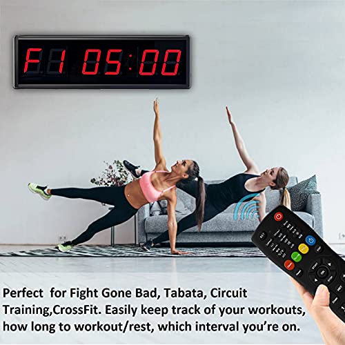 LED Digital Countdown Wall Clock Fitness Timer Stopwatch for Gym (2.3inch Digital High) - size: 2.3inch Digital High
