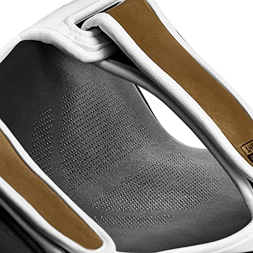 Hayabusa T3 Striking Shinguards - Men and Women | MMA Protection, Muay Thai Kickboxing, Sparring Pads, Martial Arts Gear, Adjustable Straps, Impact Padding, Elastic Fit - color: White/Gold, size: Small