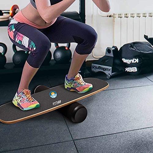 Fitlaya Fitness Balance Board Trainer Wooden Training Equipment for Fitness Workout, Hockey‎, Skateboarding, Surfing and Snowboarding - style: SUN & SNOWMOUNT