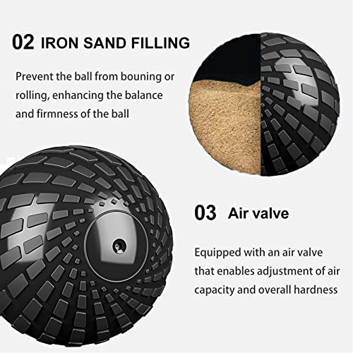 Medicine Ball 8, 10 lbs Slam Ball Weighted Balls for Exercise Strength and Crossfit Workout - color: Dynamic Black, size: 8 LB