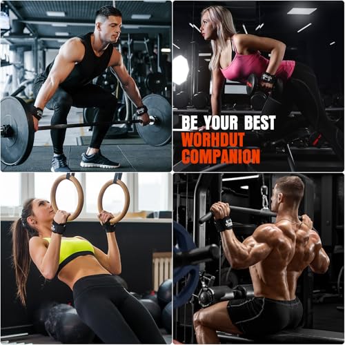 Weight Lifting Wrist Straps, Gym Straps Weight Lifting for Deadlift and Powerlifting, Double Layer Leather Wrist Wraps with Padded Cushion Wrist Loop, Weightlifting Grips for Men and Women - color: Black