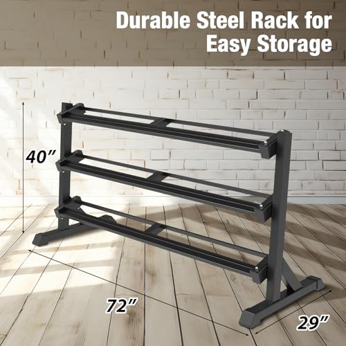 550 lbs 1200lbs 2100 lbs Dumbbells Weight Set, Hex Dumbbell Sets, Gyms Weights Dumbbells Sets, Weight Set for Home Gym, Strength Training, Fitness Center Equipment - color: 1200lbs Dumbbells W/ 3-tier Rack