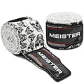 Meister Adult 180" Semi-Elastic Hand Wraps for MMA & Boxing (Pair) - color: Death Skulls